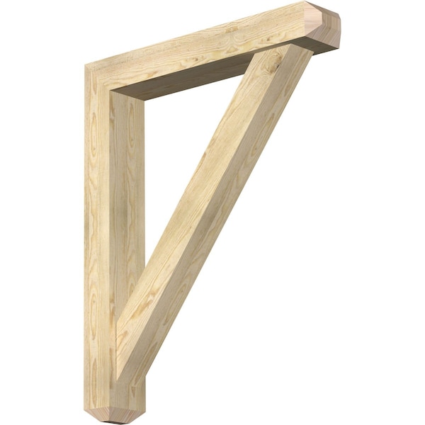 Ekena Millwork Traditional Craftsman Rough Sawn Bracket w/ Offset Brace, Douglas Fir, 6"W x 34"D x 42"H BKT0604X34X42TRA04RDF - main
